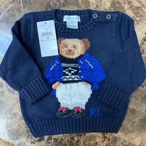 Unisex Brand New Ralph Lauren Children’s sz 6m Ski Teddy Bear Polo Sweater